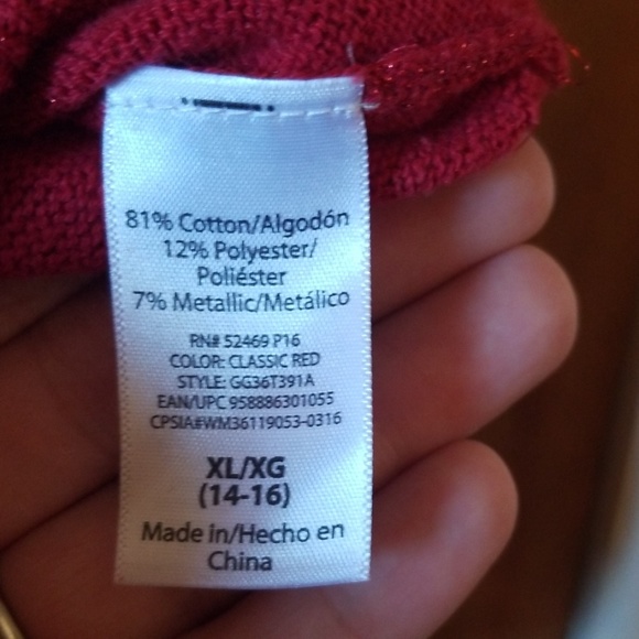 George girls size 14/16 red Holiday sweater - Picture 5 of 6